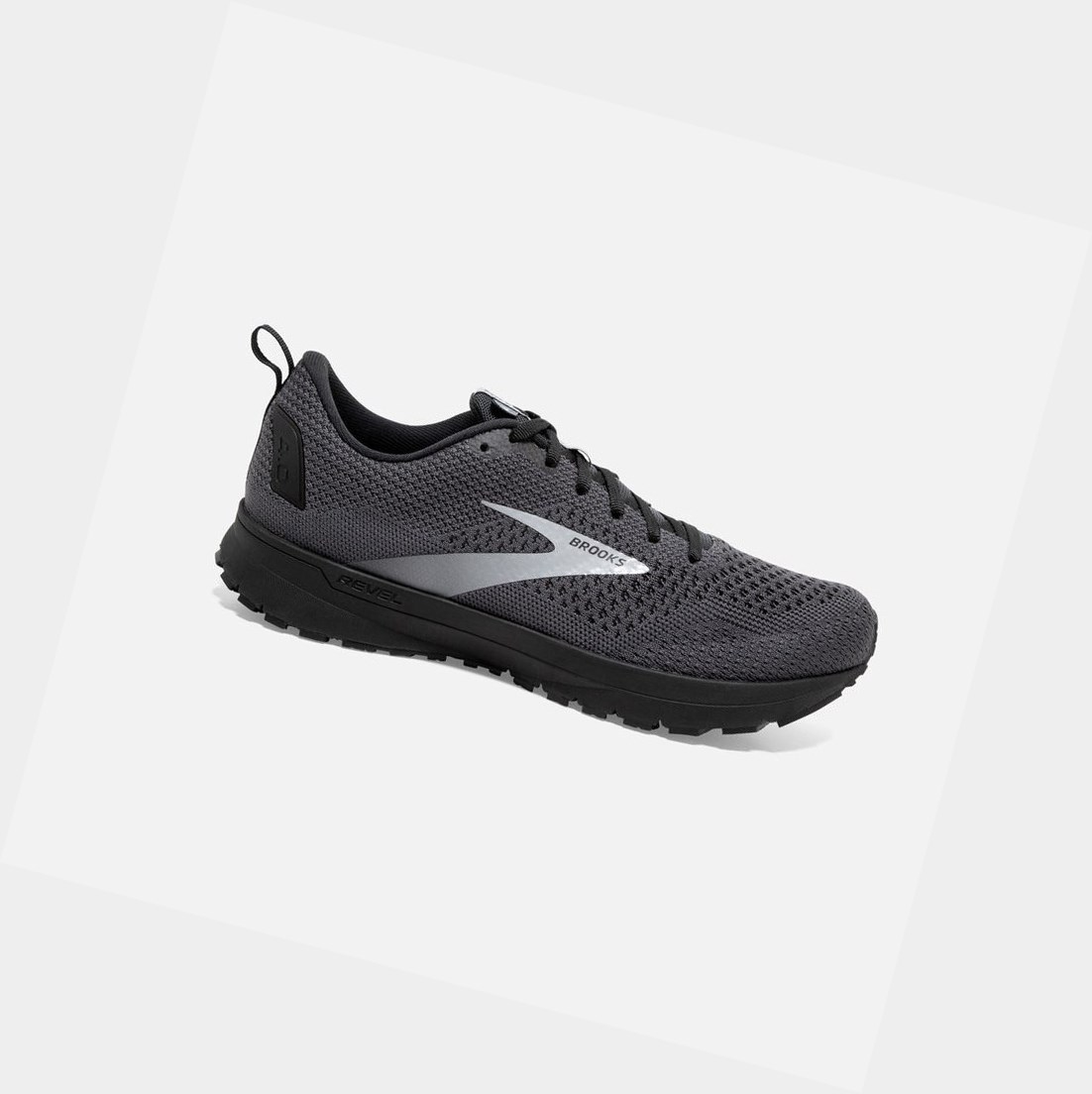 Zapatillas Running Carretera Brooks Revel 4 Hombre Negras Gris | VGT459836