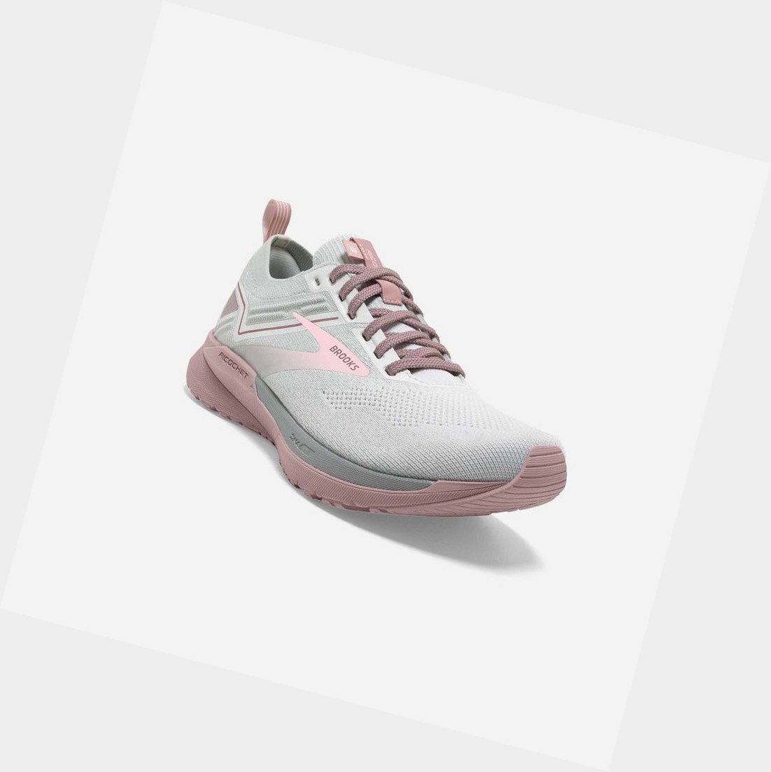 Zapatillas Running Carretera Brooks Ricochet 3 Mujer Blancas Rosas | OFG801597