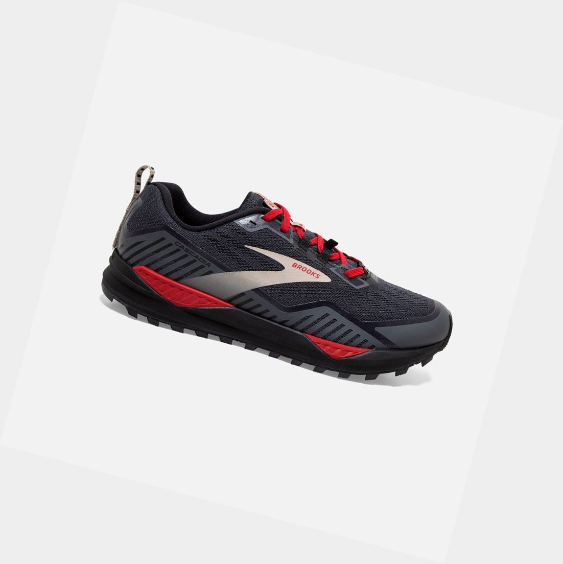 Zapatos Trail Brooks Cascadia 15 GTX Hombre Negras Rojas | HZA384065